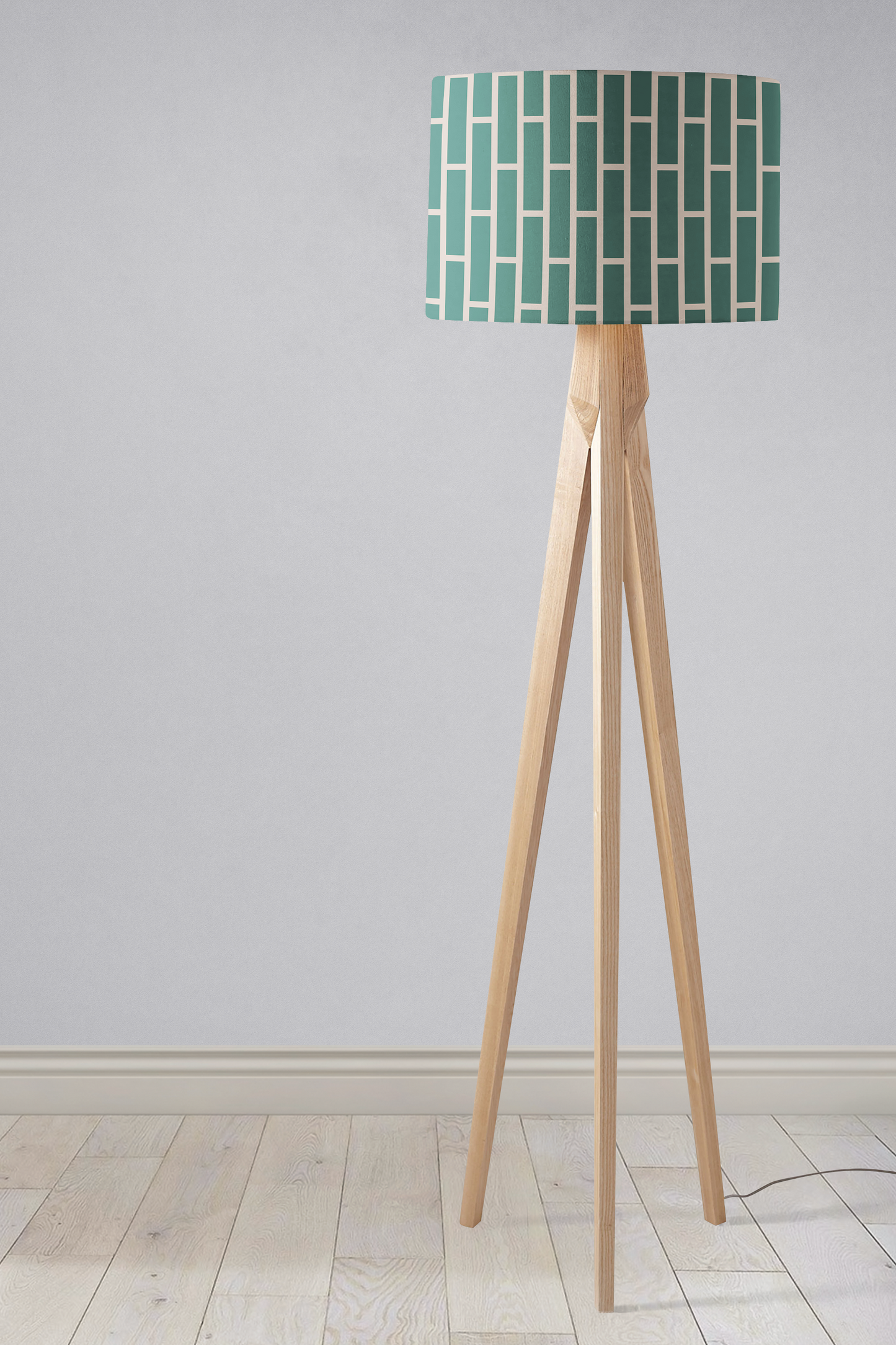 Green and Beige Geometric Lampshade