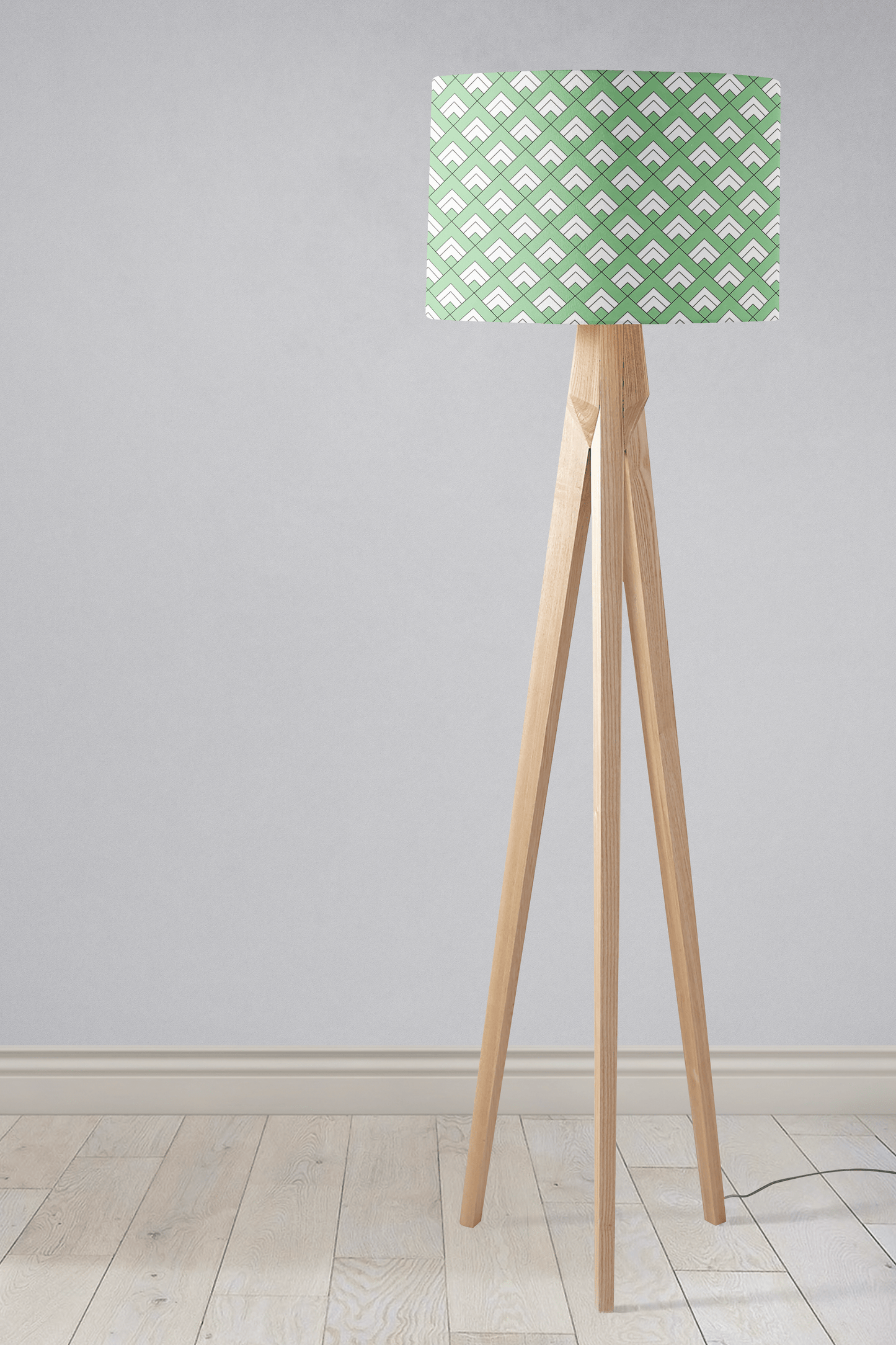 Light Green and White Geometric Tiles Design Lampshade, Ceiling or Table Lamp Shade