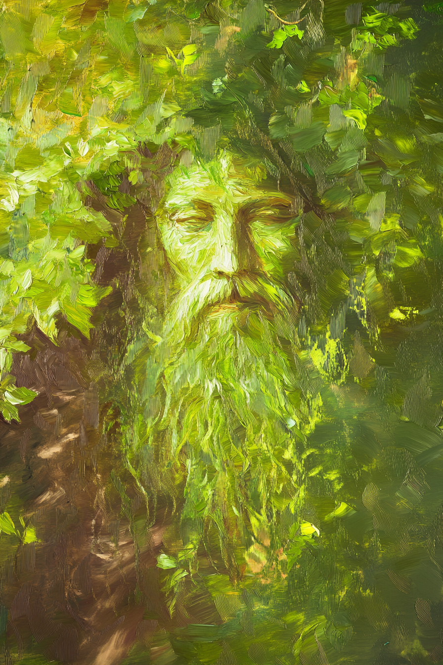 Green Man's Verdant Canvas