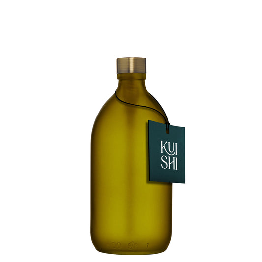 Green Glass Storage Bottle and Cap