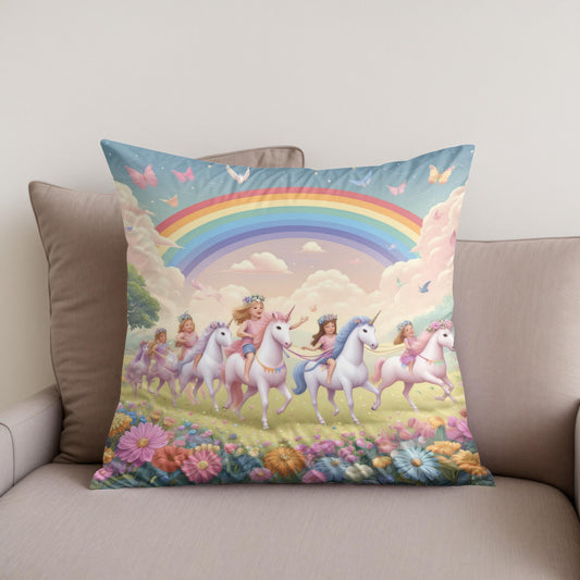 Unicorn Parade Cotton Cushion