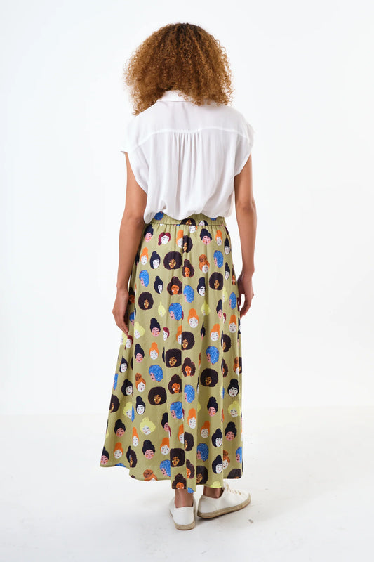 Hestia Besties Print Midi Skirt