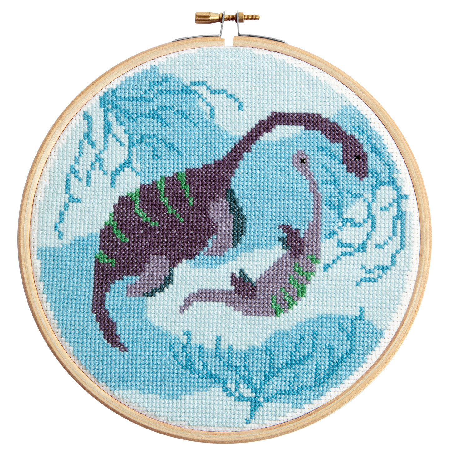 'Plesiosaurus' Dinosaur Cross Stitch Kit for Beginners