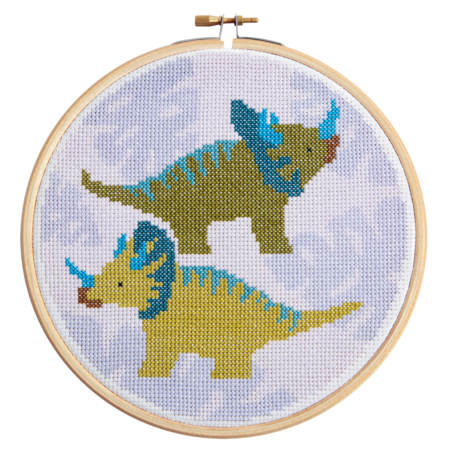 'Triceratops' Dinosaur Cross Stitch Kit for Beginners