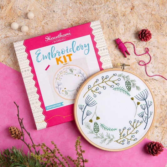'Wintertide' Festive Wreath Embroidery Kit for Christmas