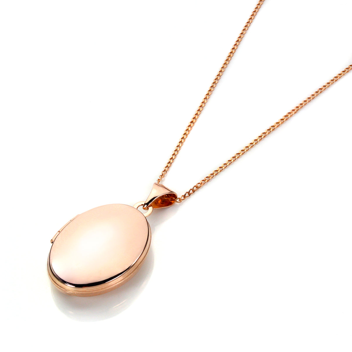 Rose Gold Oval Shaped Plain Locket