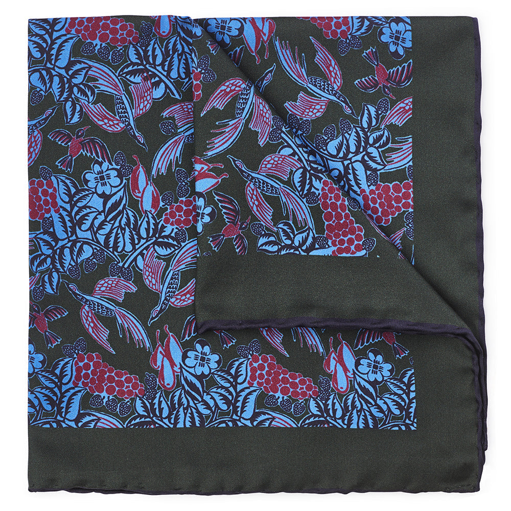 Grape Vines In Olive Pocket Square