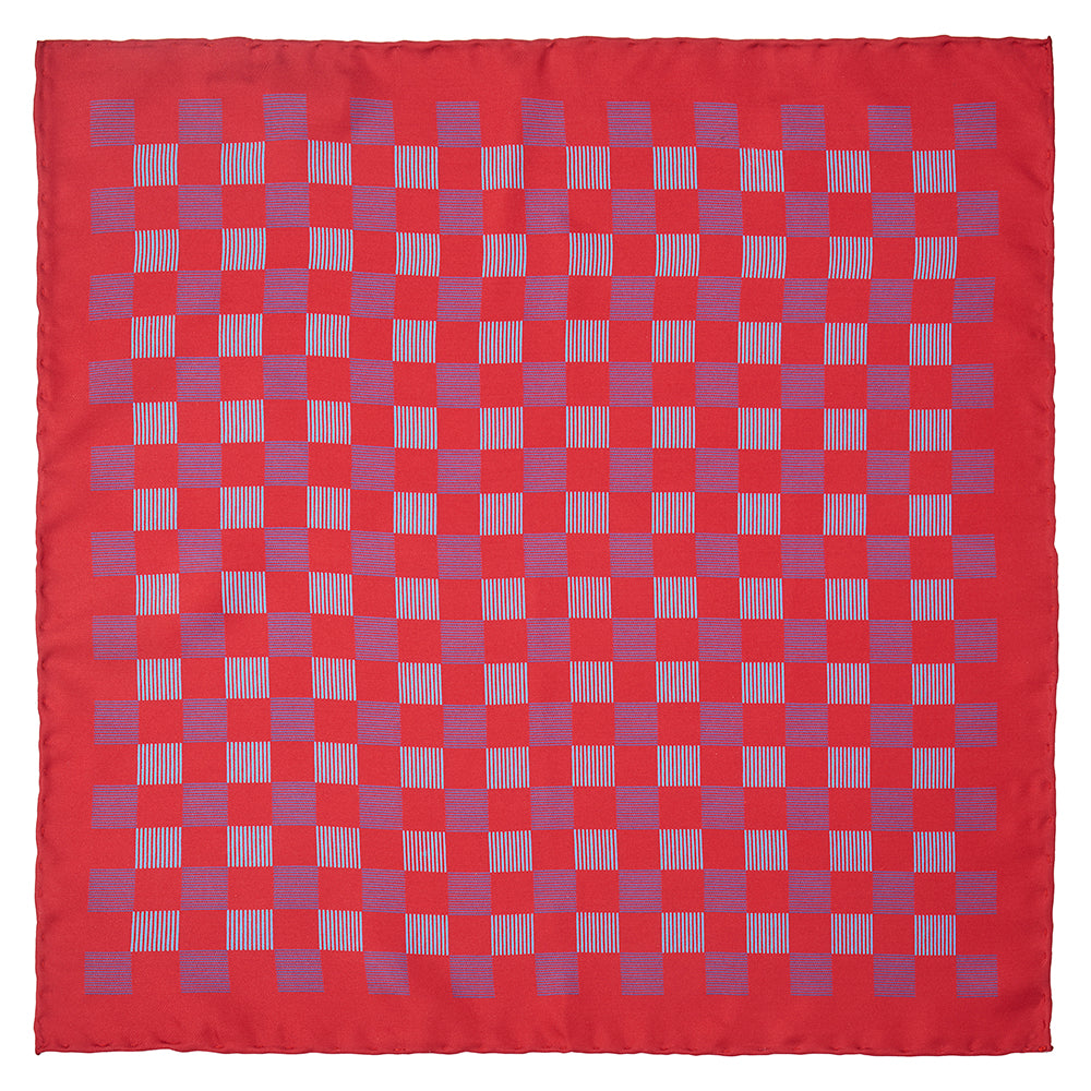 Countryside Hare (Wool & Silk Mix) Pocket Square In Wine
