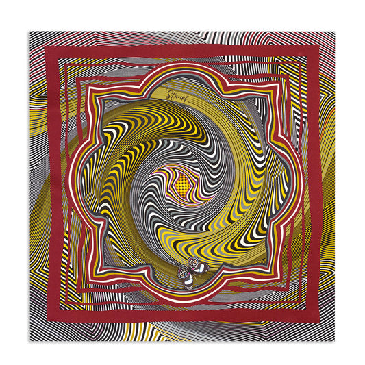 Zig Zag Ochre Pocket Square