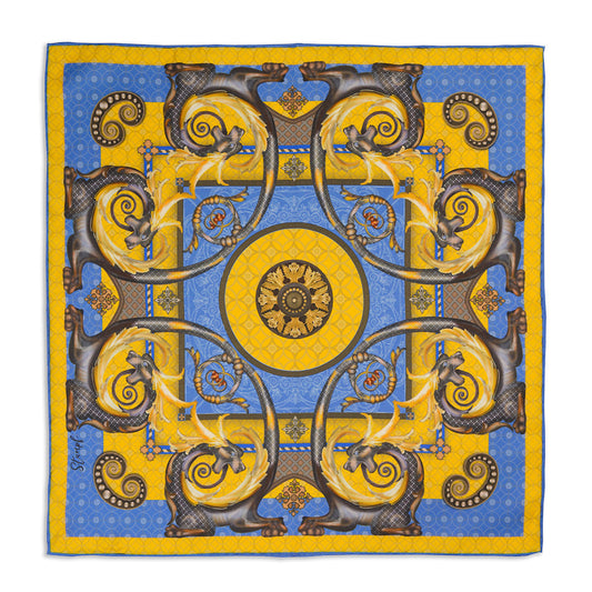 Burlington House Academy Gate Gold Pocket Square