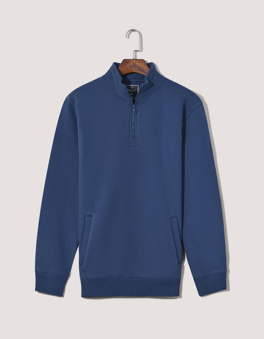 Mid Blue Half Zip Fleece