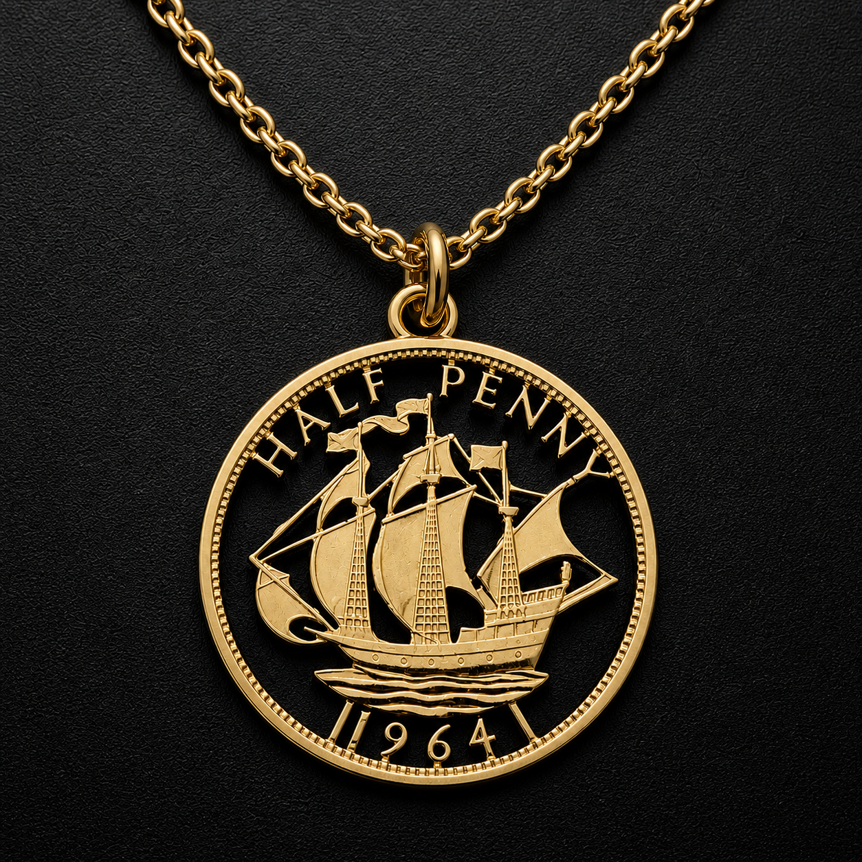 Halfpenny (1937-1967) - Cut Out Coin Necklace