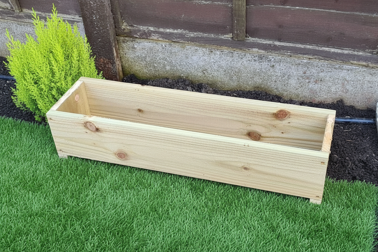 Rustic wooden garden planters 20cm wide