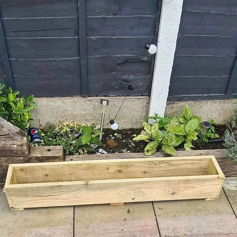 Handmade rustic wooden garden planters