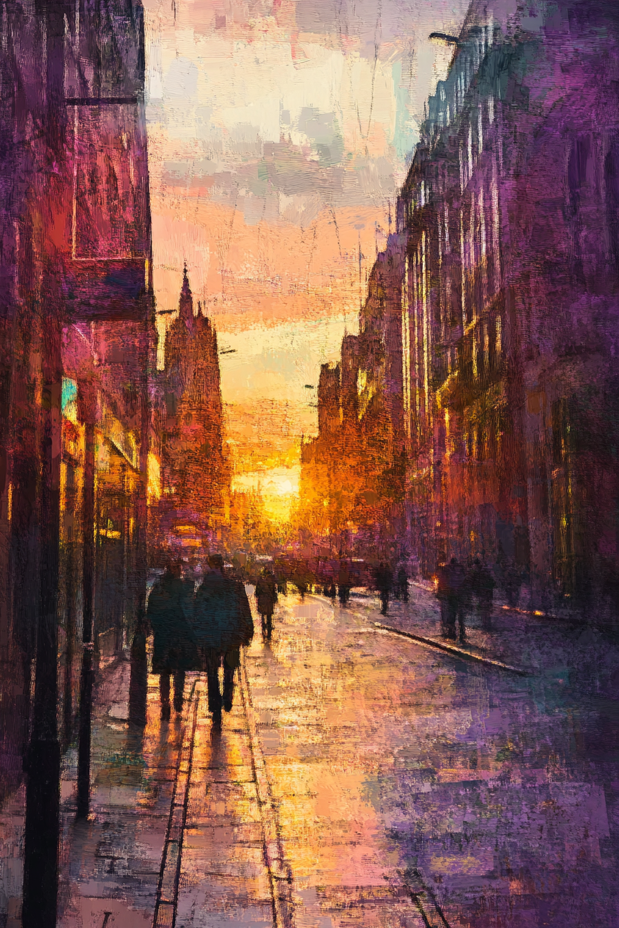 Hardman Street Sunset Canvas