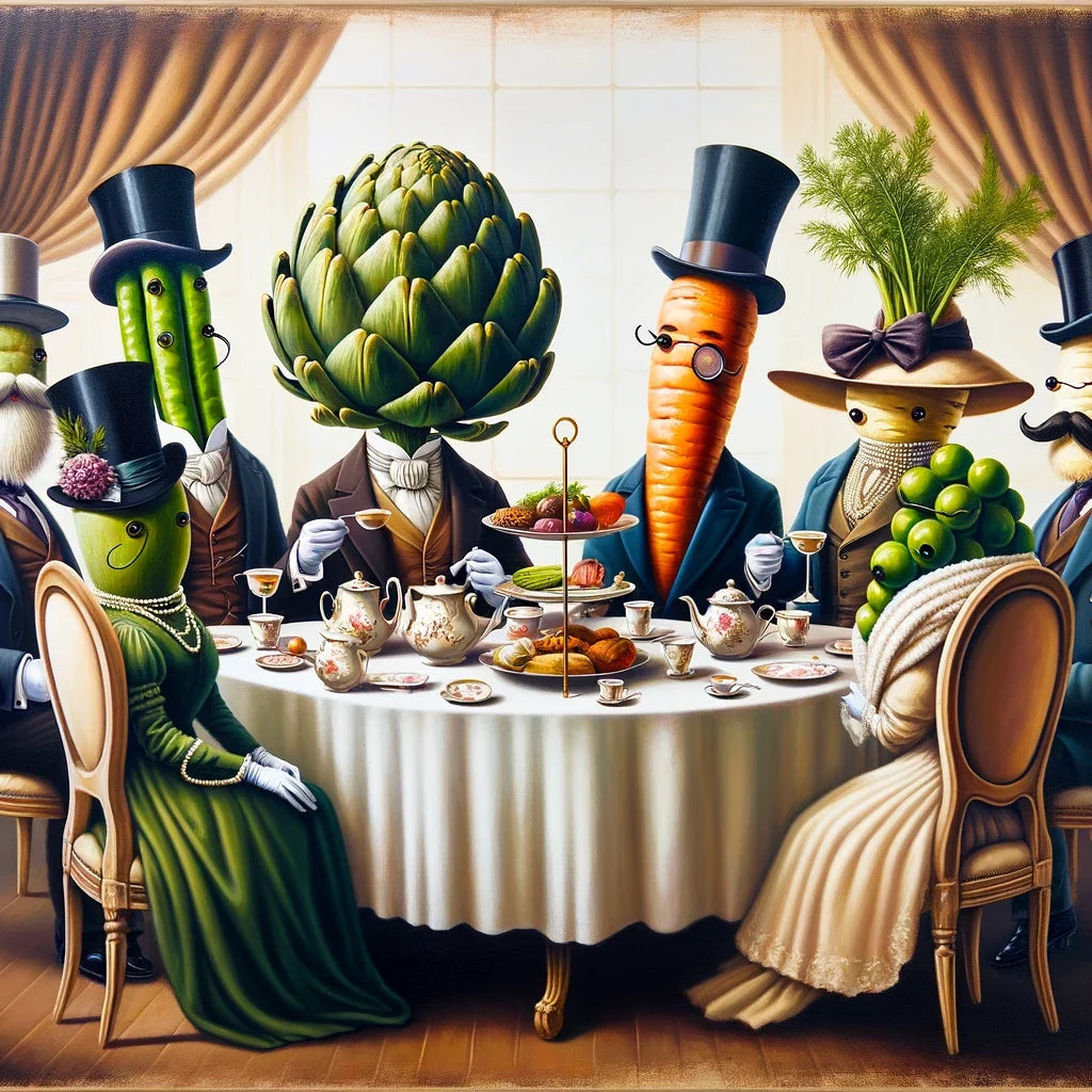 High Tea in Veggie Land Canvas