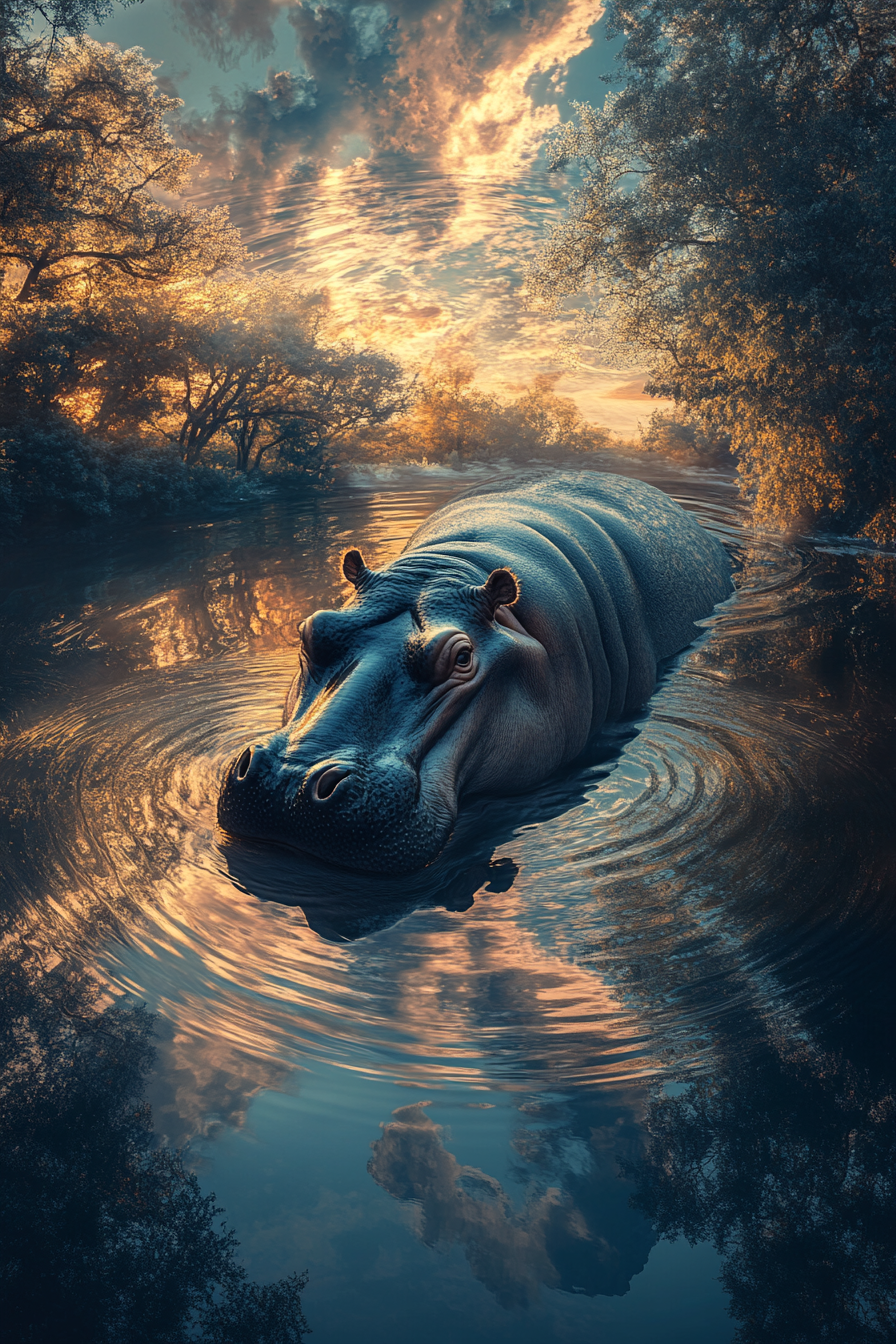 Hippo’s Dream Afloat Canvas