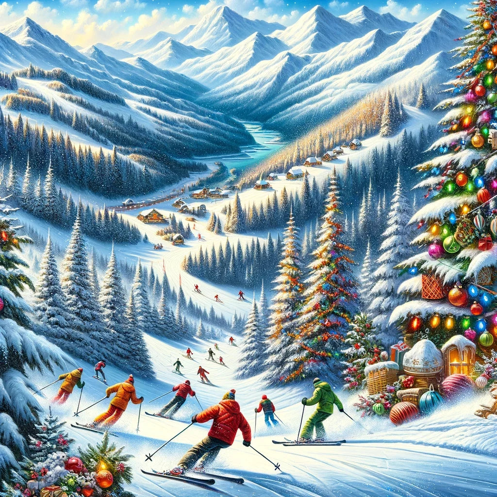 Holiday Slopes Cotton Cushion