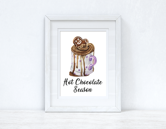 Hot Chocolate Season Gingerbread Winter Christmas Seasonal Wall Home Decor Print