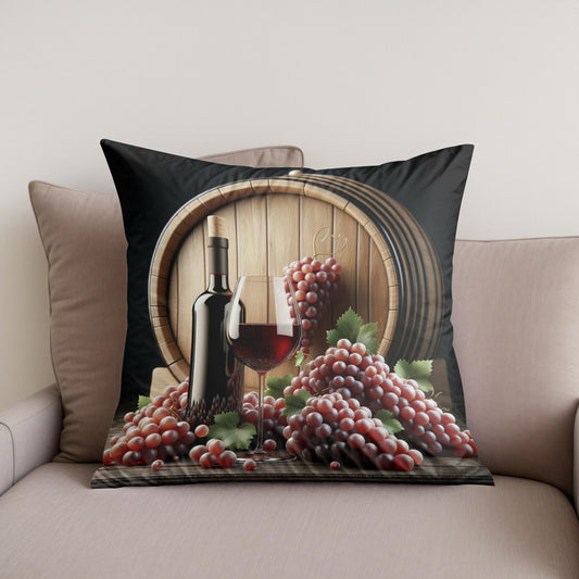 Red Wine Harvest Cotton Cushion