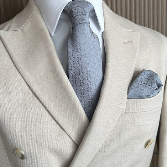 Grey Textured Pocket Square