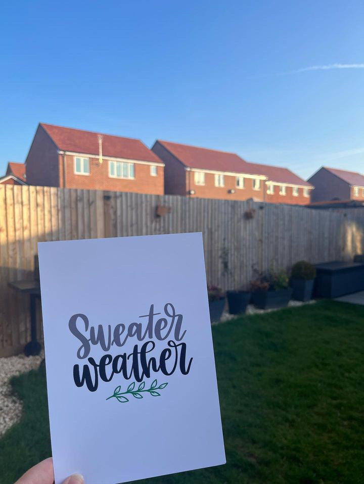 Sweater Weather Autumn Seasonal Wall Home Decor Print