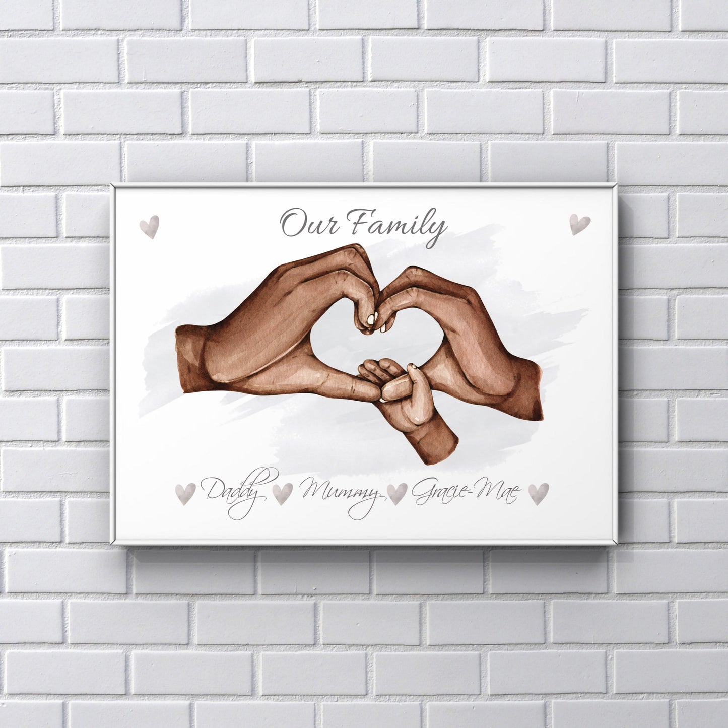 Family heart hands A4 Print UNFRAMED