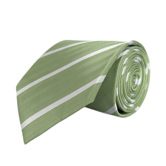 Matcha & White Stripe Tie - Hawksmoor Edit