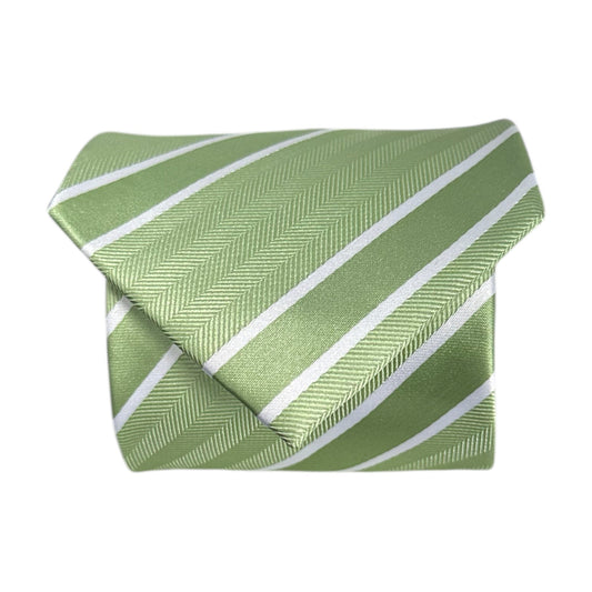Matcha & White Stripe Tie - Charleston Edit