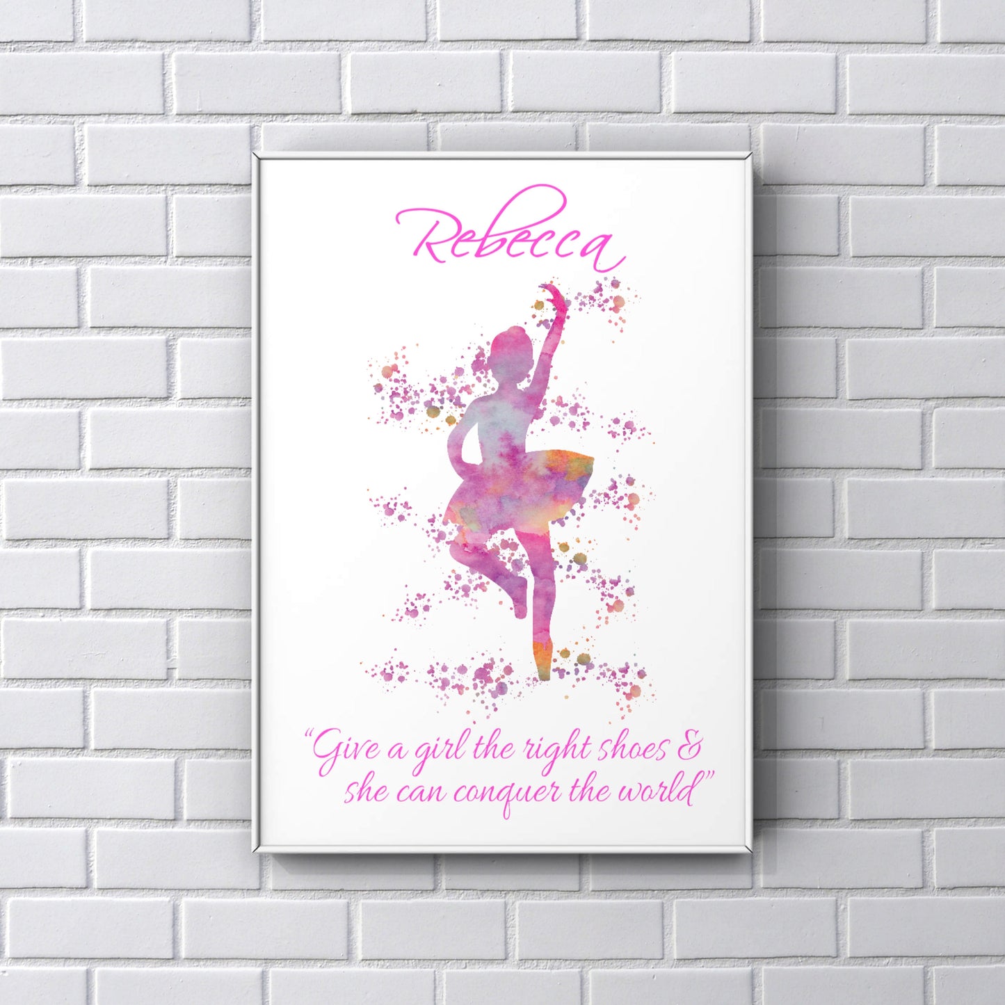 Personalised Ballet print daughter niece gift A4 UNFRAMED