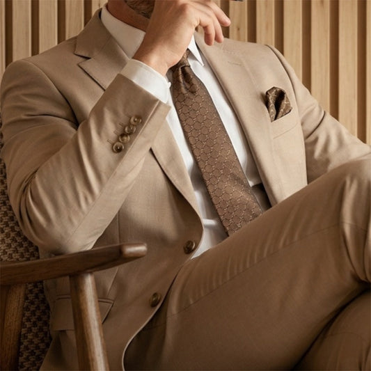 Coffee Textured Pocket Square