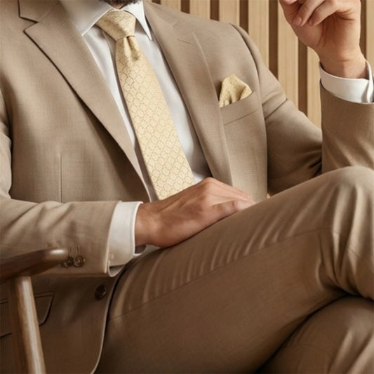 Pink Champagne Textured Pocket Square