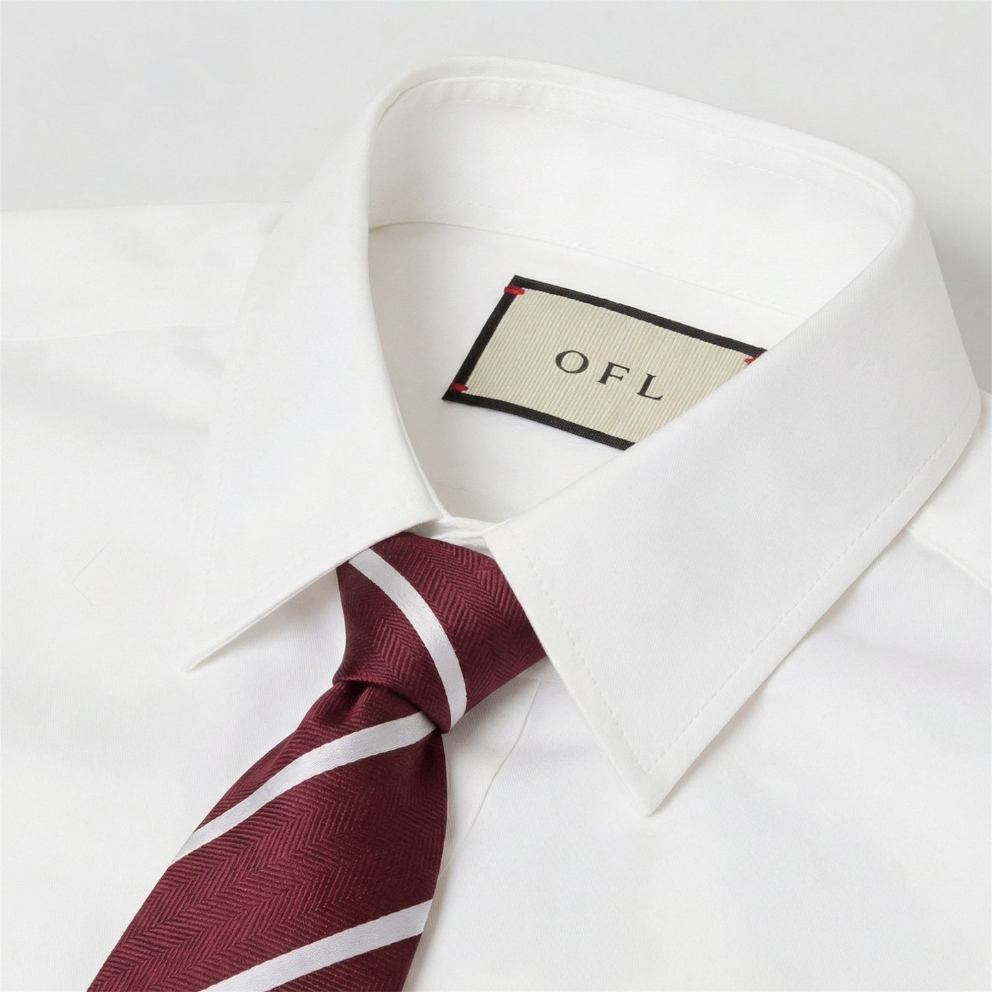 Burgundy & White Stripe Tie - Hawksmoor Edit