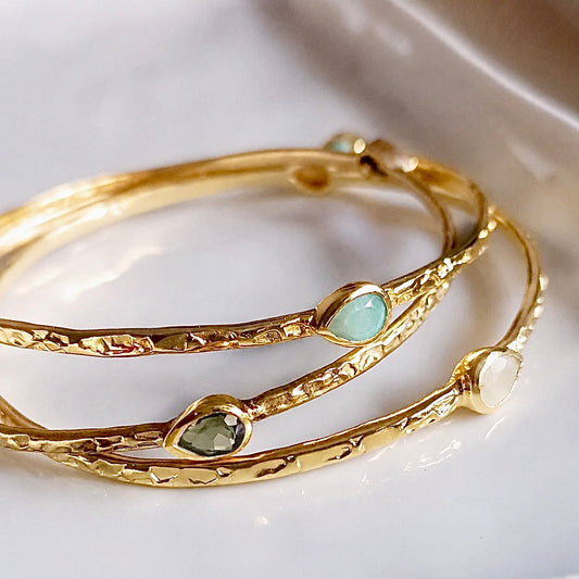 Simi Three Stone Stacking Bangle Pariba Onyx