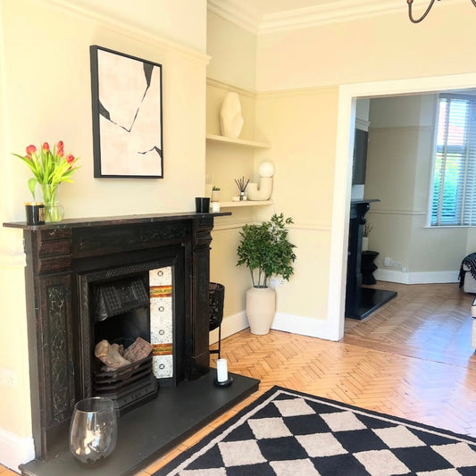 Oslo III Portrait Framed Printed Canvas