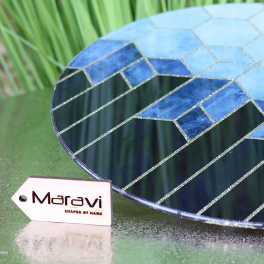 Konark Geometric Glass Candle Plate