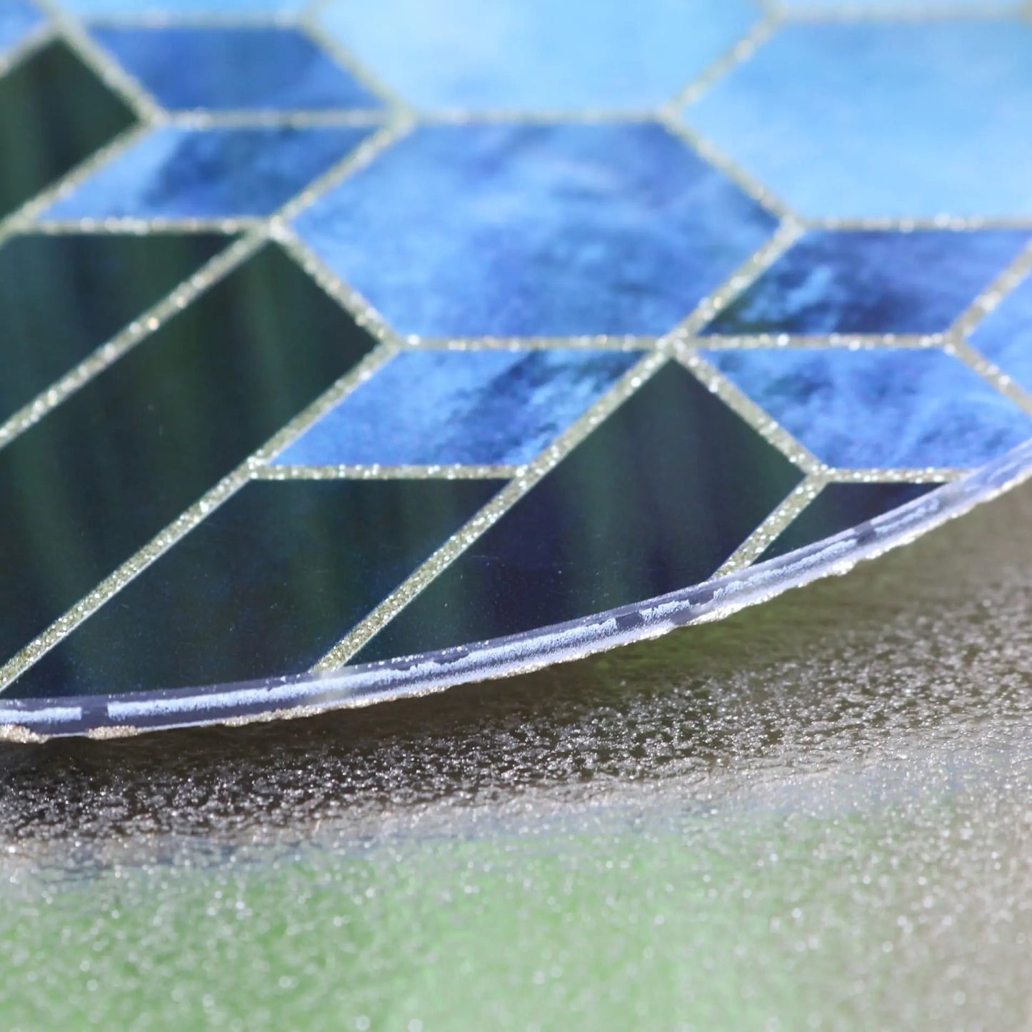 Konark Geometric Glass Candle Plate