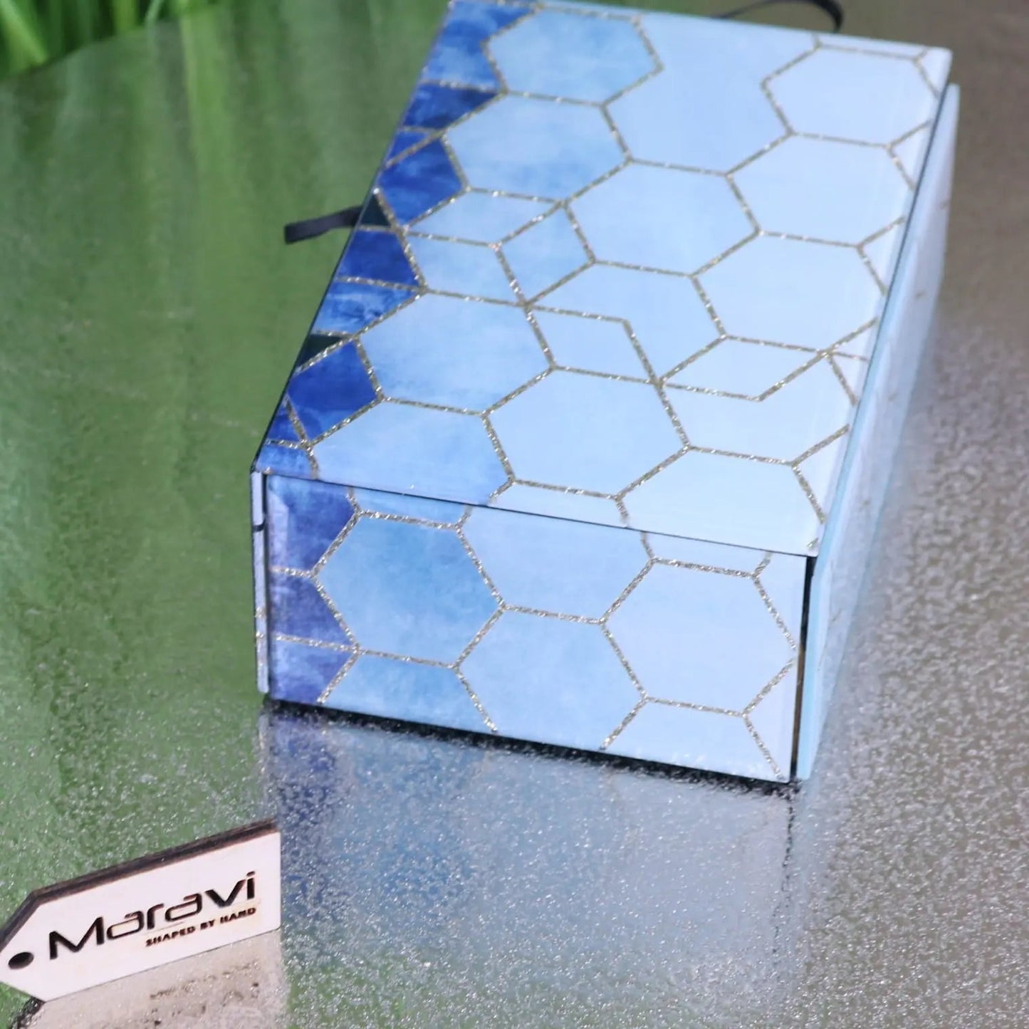 Konark Geometric glass Jewellery Box