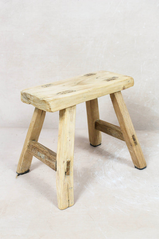 Vintage Rustic Stool Small - Elm wood - 85
