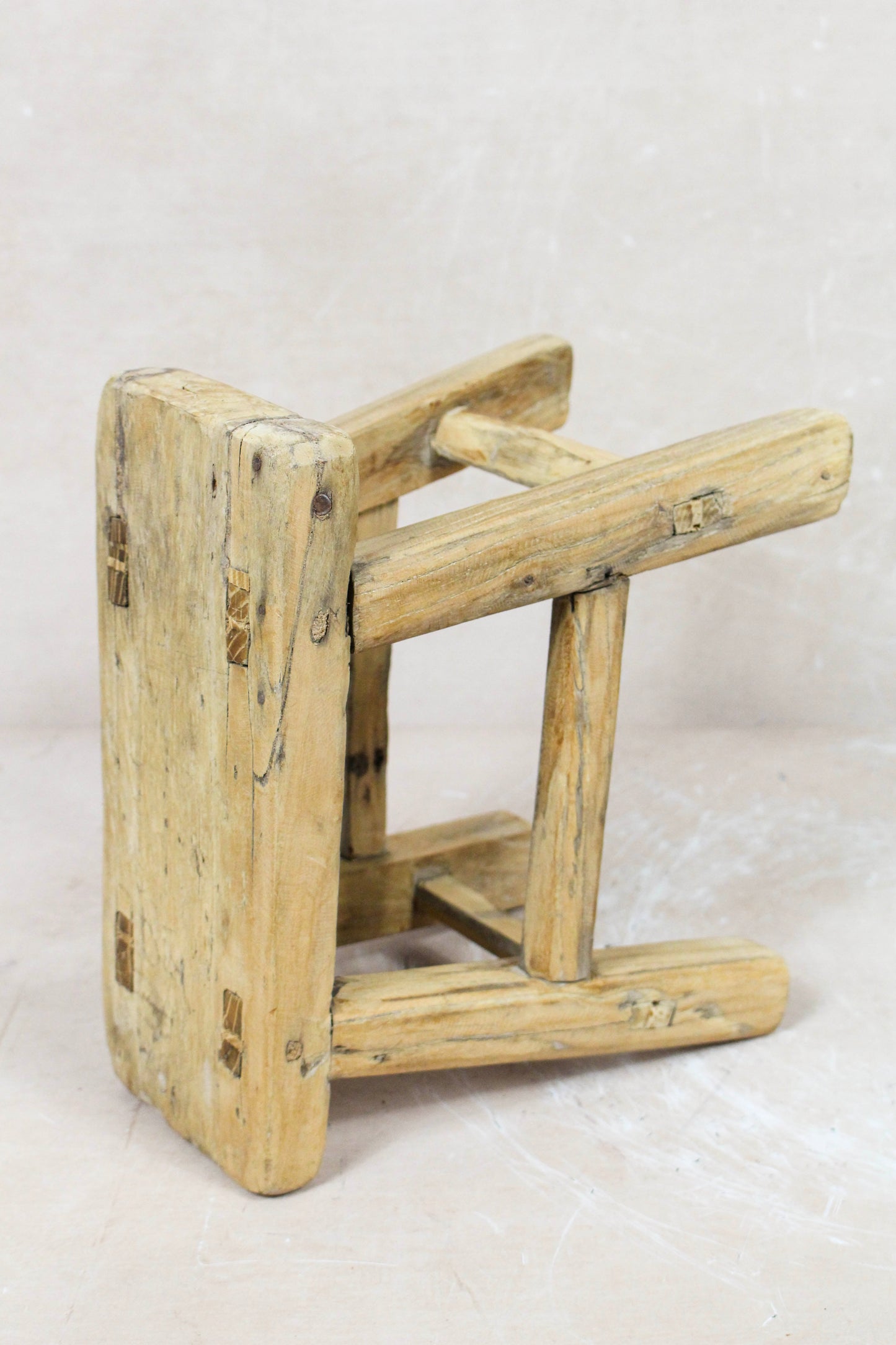 Vintage Rustic Stool Small - Elm wood -