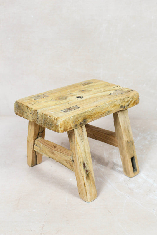 Vintage Rustic Stool Small - Elm wood - 94