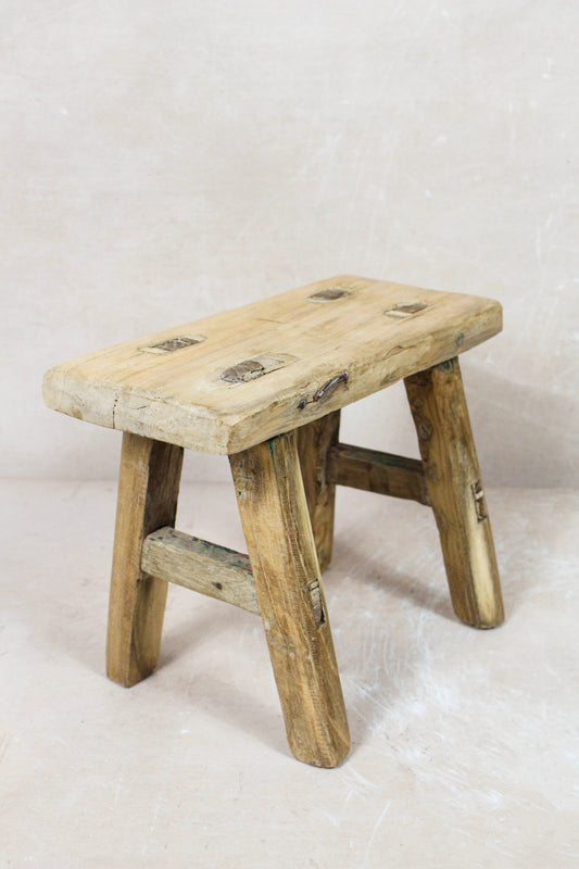 Vintage Rustic Stool Small - Elm wood - 97