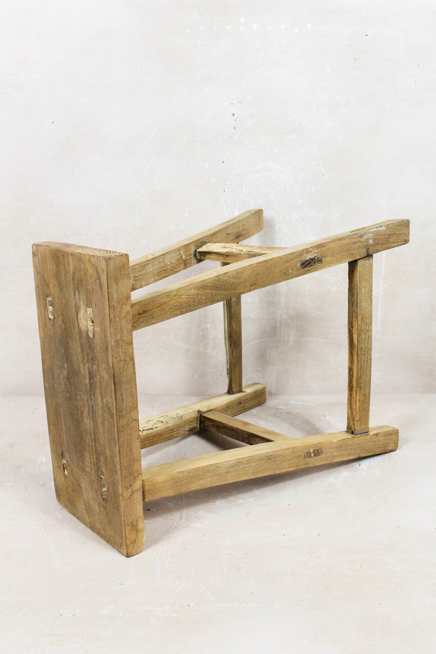 Vintage Rustic Stool - Elm wood - 100