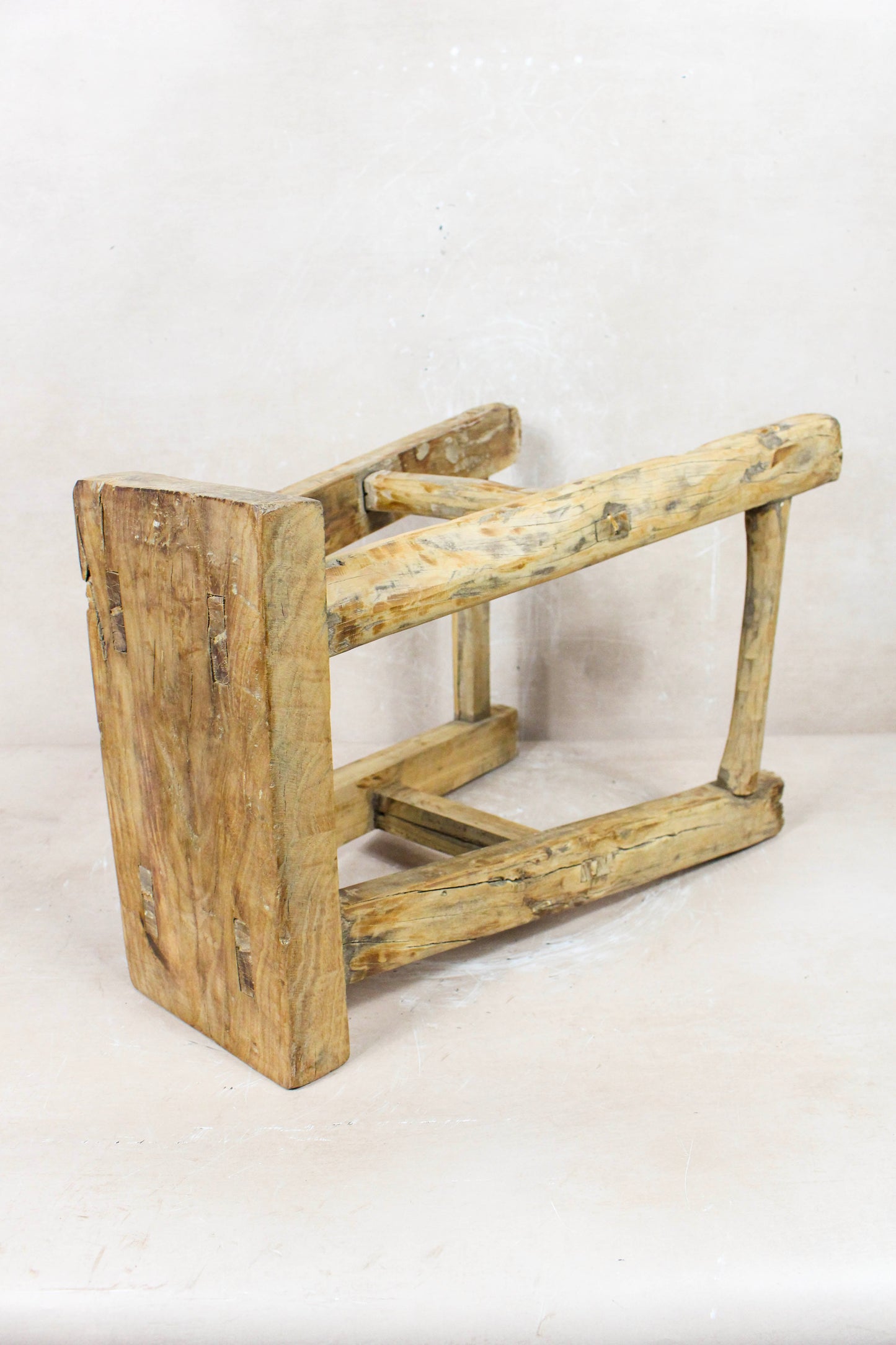 Vintage Rustic Stool - Elm wood - 107