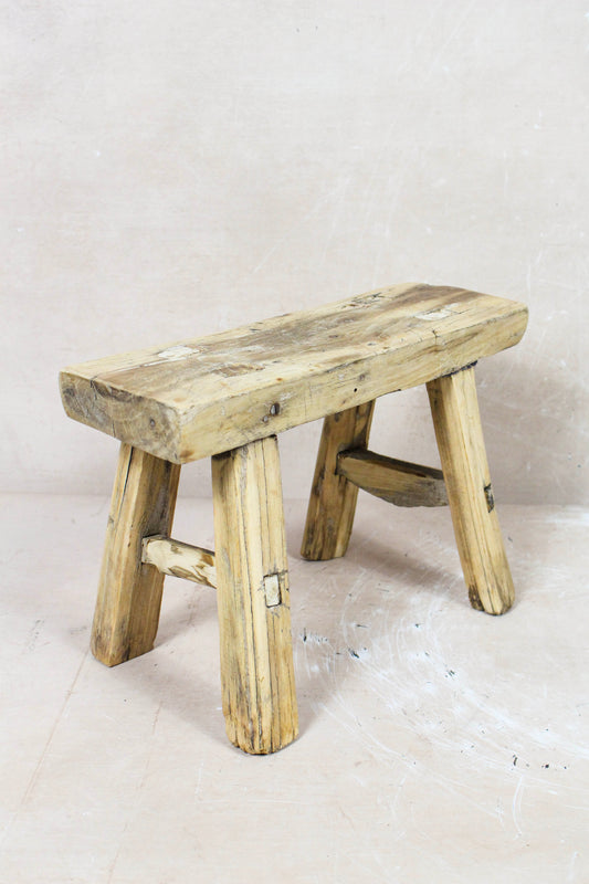 Vintage Rustic Stool - Elm wood - Small - 109
