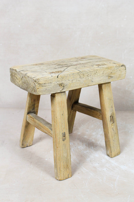 Vintage Rustic Stool - Elm wood - Small - 115
