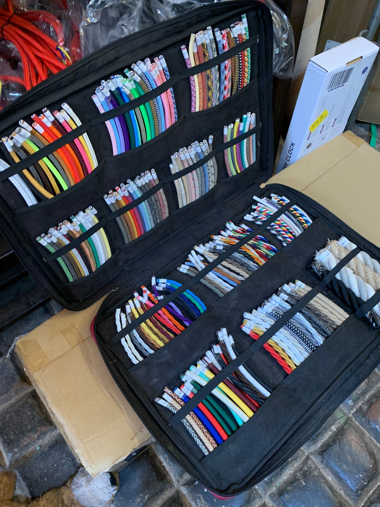 Curvey Oak Sherry Stave Chandelier