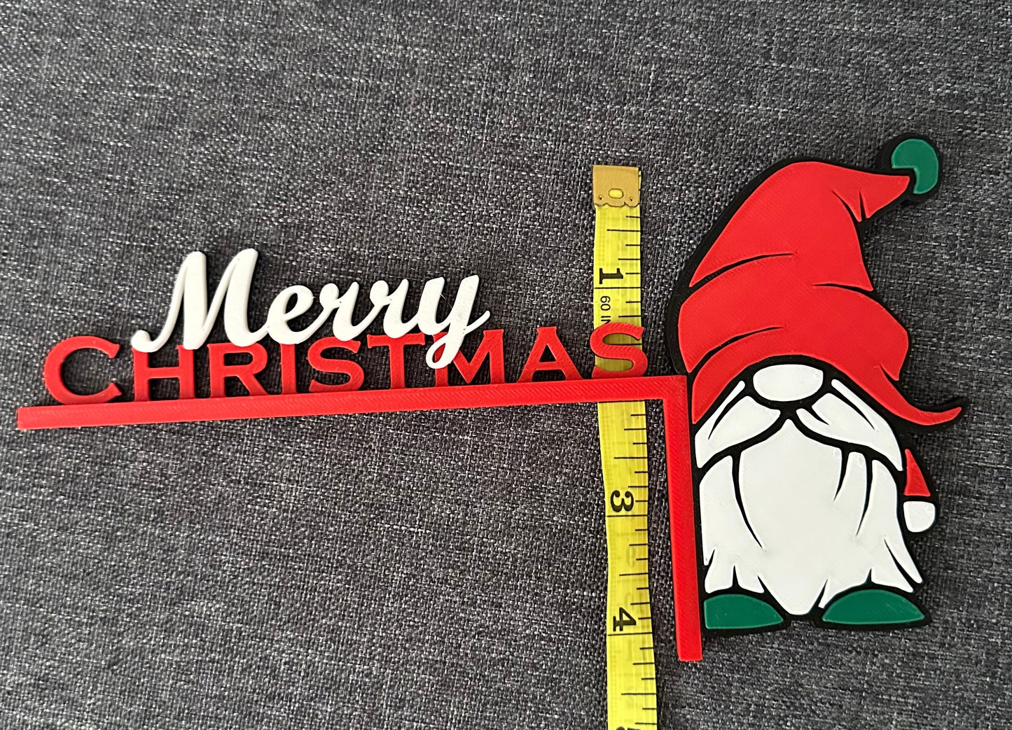 Merry Christmas Gnome Gonk Door Corner Sign | 3D Printed Christmas Decor | Holiday Door Decoration | Festive Ornament