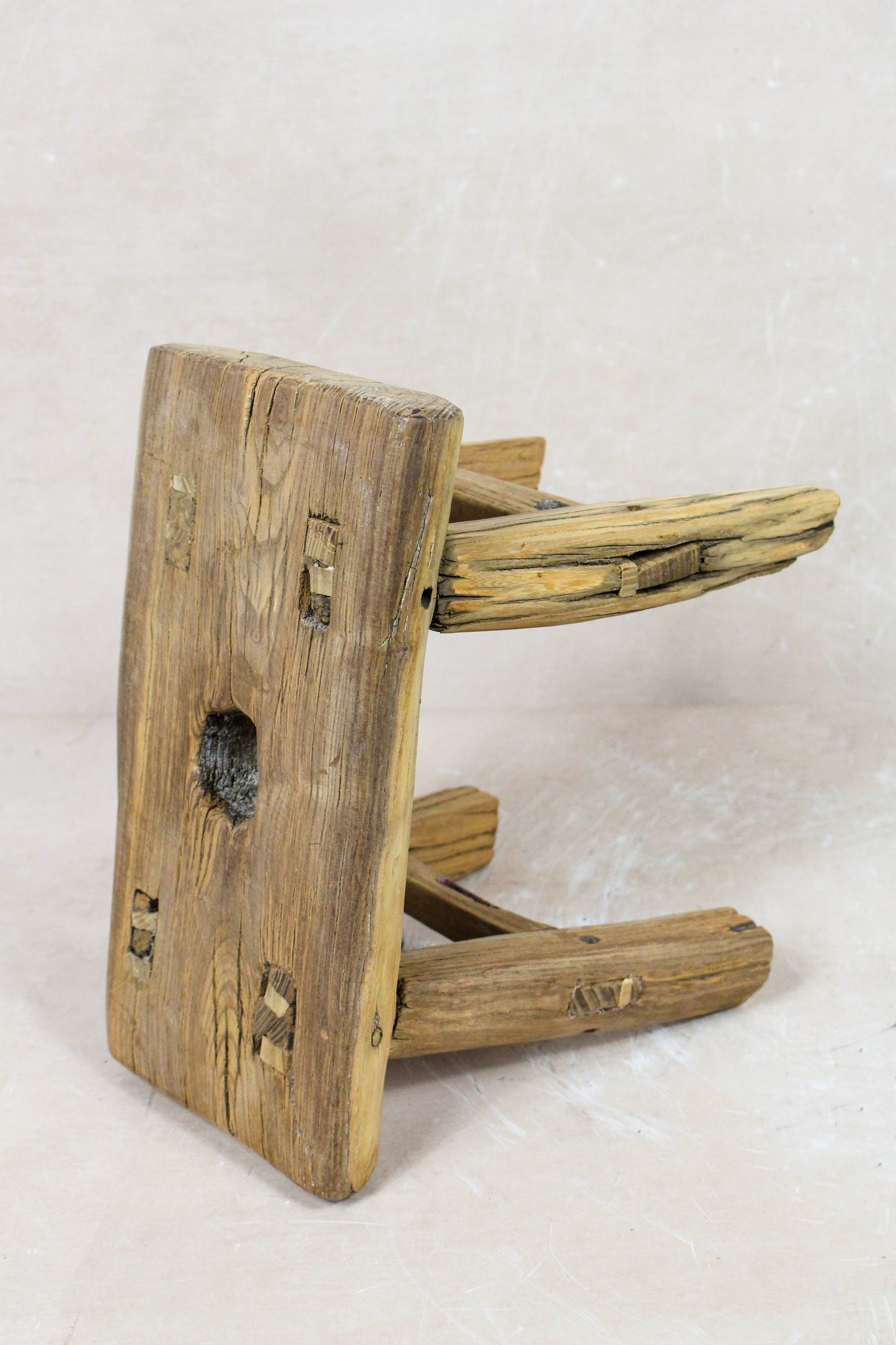 Vintage Rustic Stool - Elm wood - Small - 127