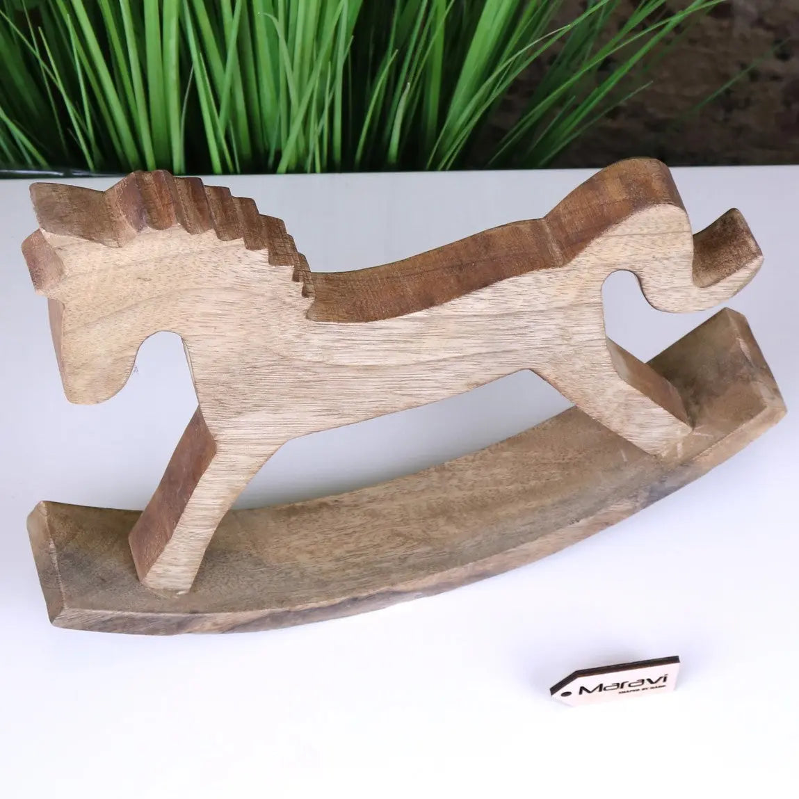 Jhal Wooden Rocking Horse Ornament 30cm